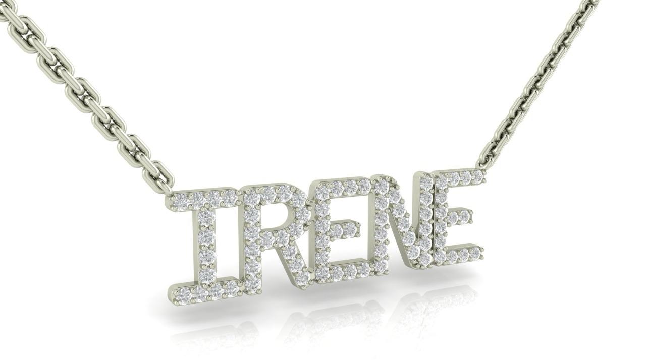Single Plated Name Necklace With Curb Chain