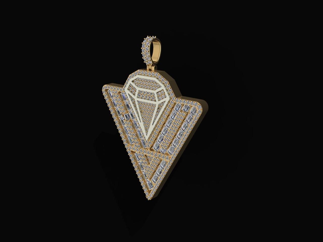 men's VVS iced out pendant