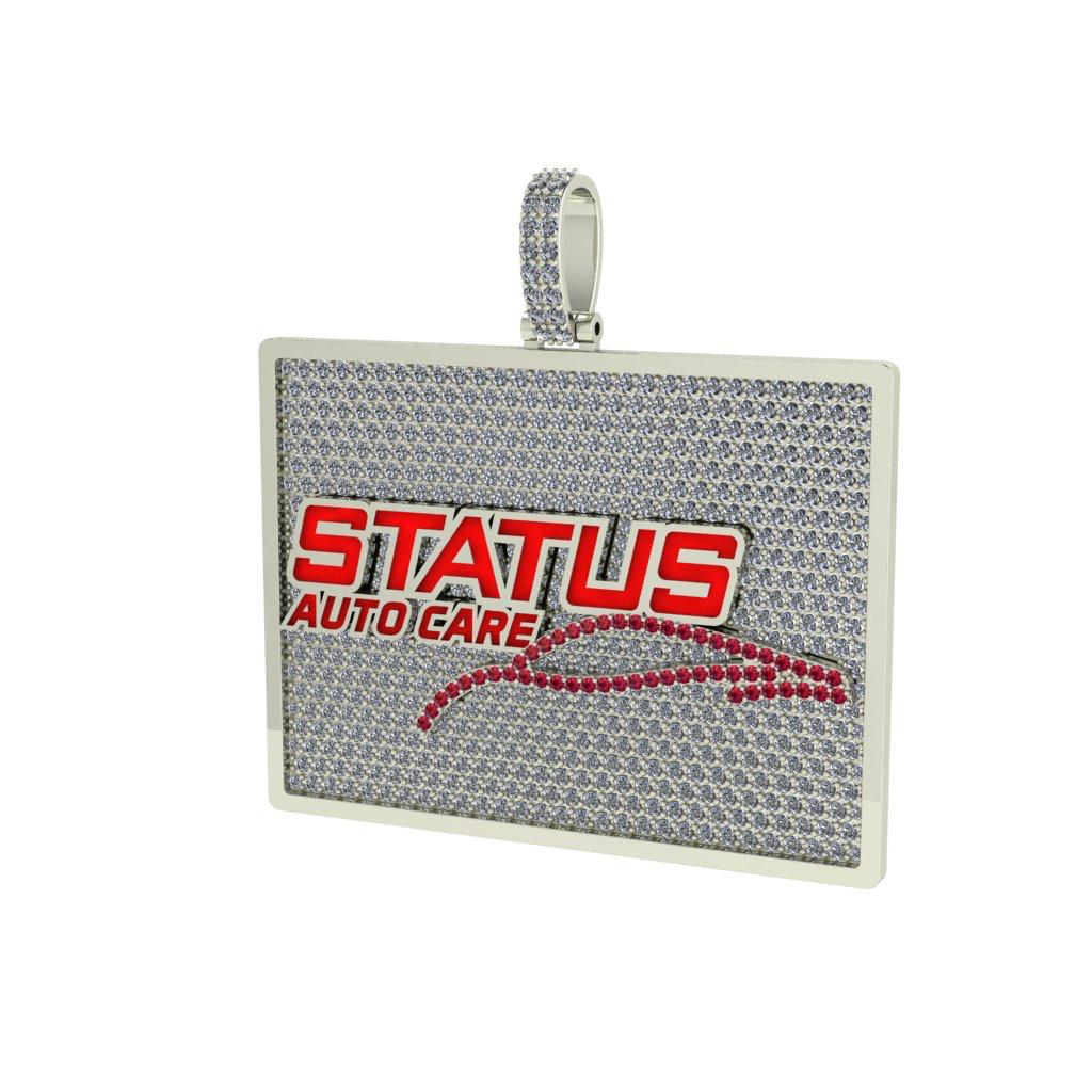 Certified diamond stud pendant