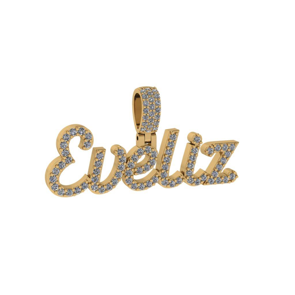 Customized Gold with Diamonds Name Pendants