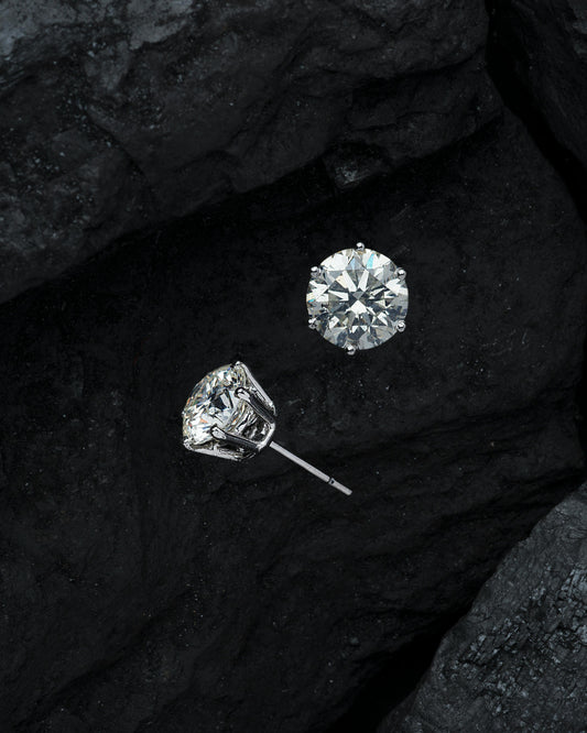 Certified diamond stud earring