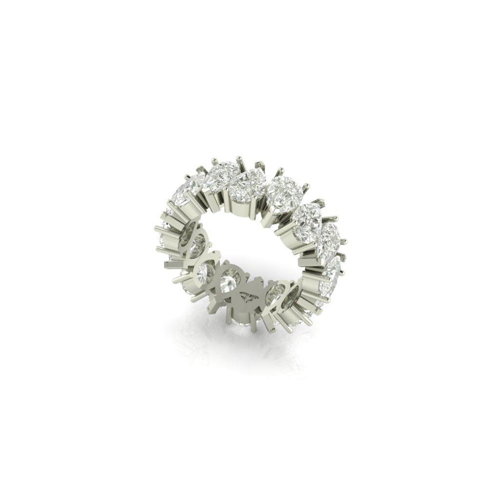 Gold Pear Cut Diamond Eternity Ring